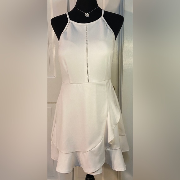 Speechless Juniors Large White Ruffle Skirt Party Dress New Without Tags - Picture 1 of 16